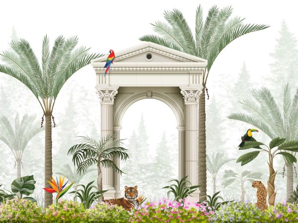 Tropelle, Exotic Tropical Garden Scene Wallpaper Mural