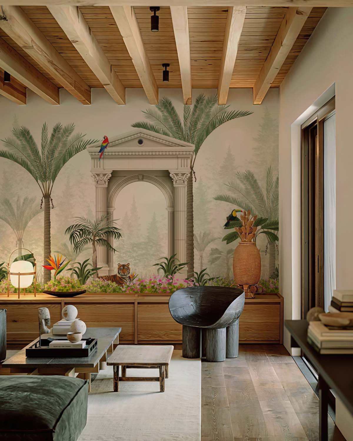 Tropelle, Exotic Tropical Garden Scene Wallpaper Mural