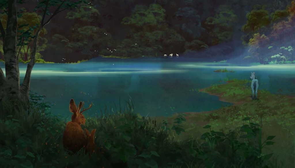 Twilight, Dreamy Landscape Under The Soft Moonlight Mural