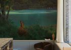 Twilight, Dreamy Landscape Under The Soft Moonlight Mural