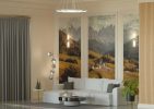 Valle, Artistic Oil Painting of An Alpine Village Mural