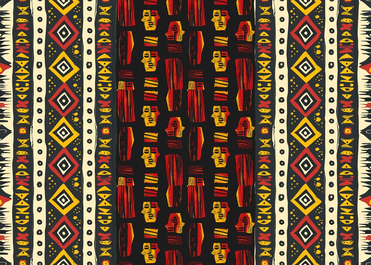 Zambora, Afro American Pattern Wallpaper