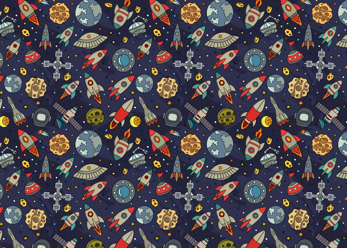 Cosmoria, Outer Space Exploration Kids Wallpaper