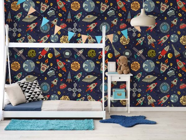 Cosmoria, Outer Space Exploration Kids Wallpaper