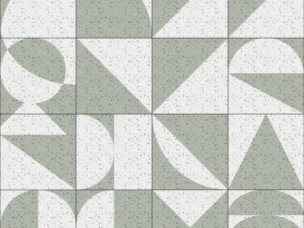 Greymont, Sage Geometric Tile Harmony Wallpaper