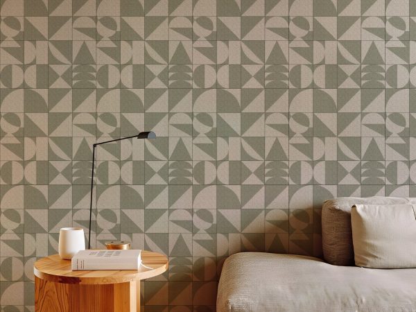 Greymont, Sage Geometric Tile Harmony Wallpaper