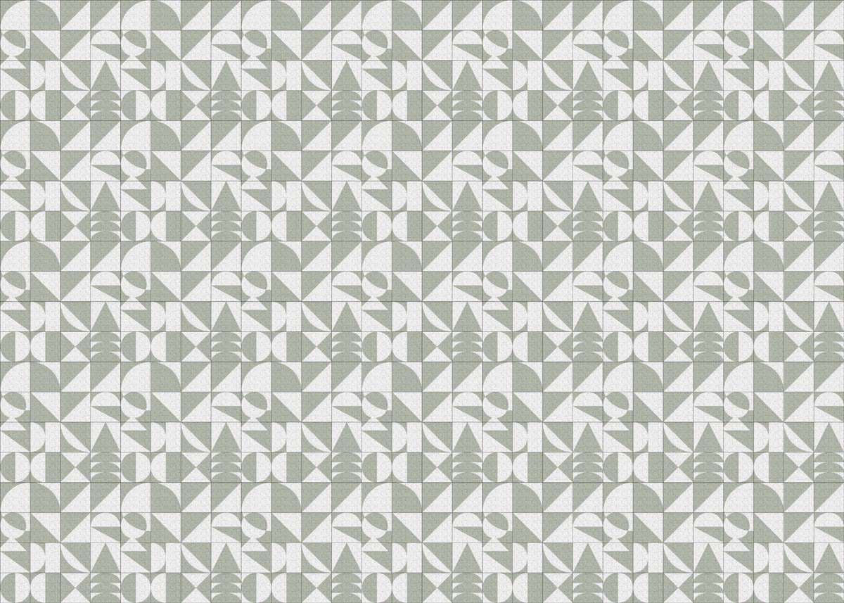 Greymont, Sage Geometric Tile Harmony Wallpaper