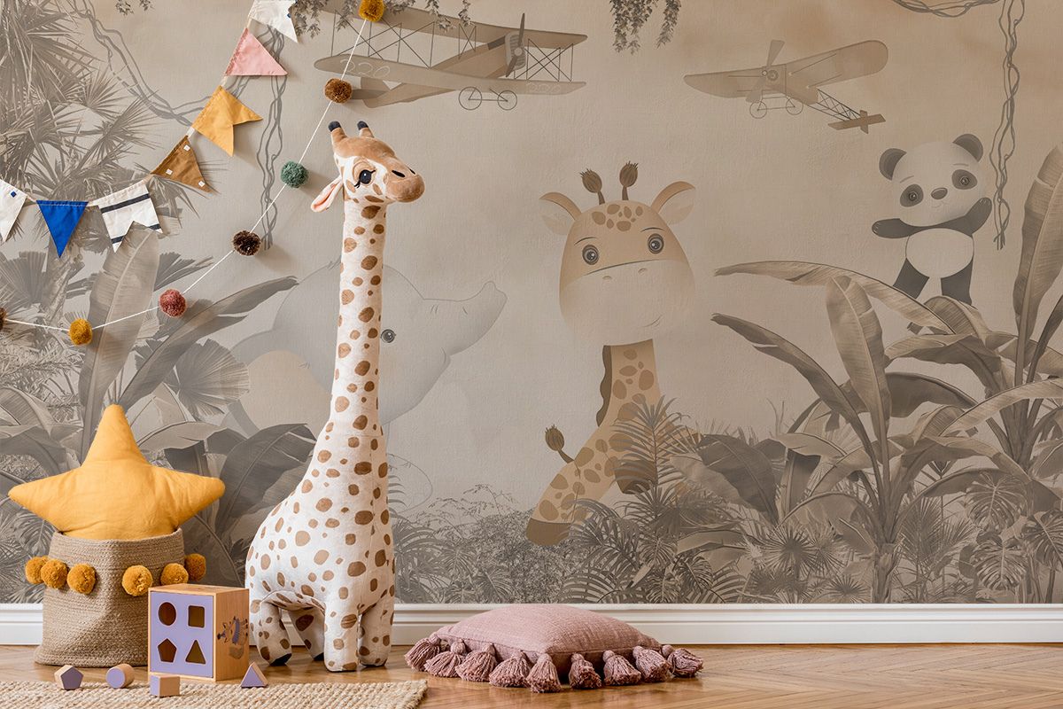 Jungle buddies kids wallpaper mural 