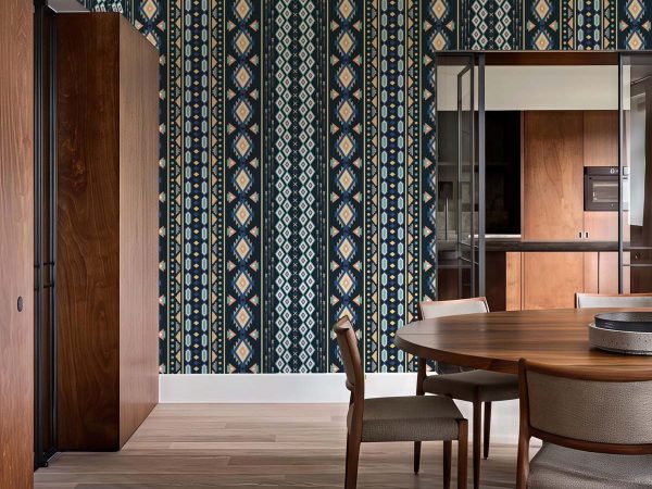 Navira, Unique Striped Geometric Pattern Wallpaper