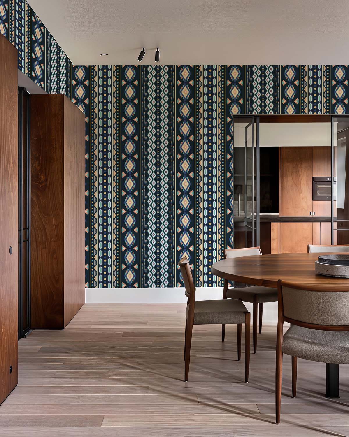 Navira, Unique Striped Geometric Pattern Wallpaper