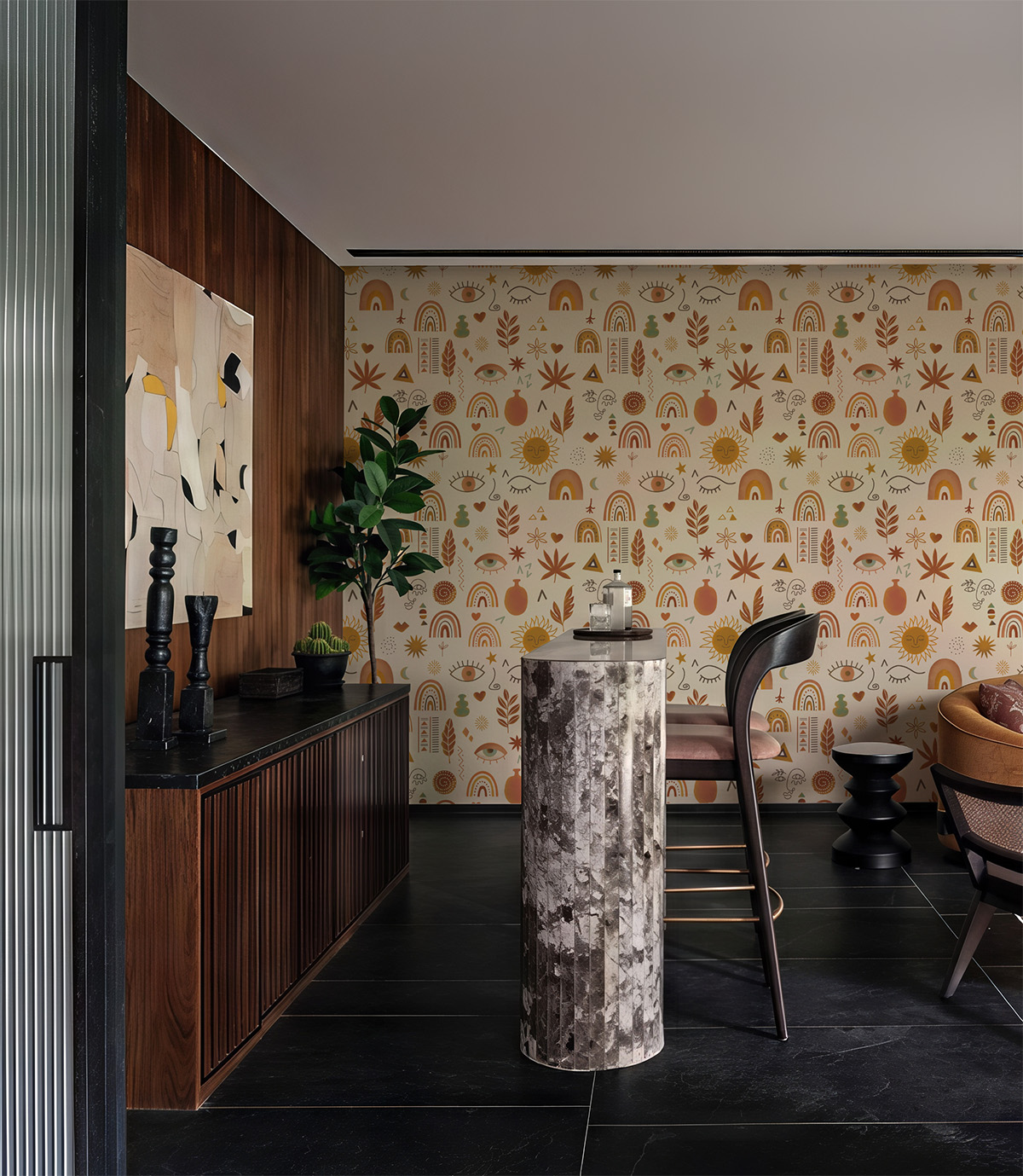 Terrara, Warm Boho Symbols Wallpaper