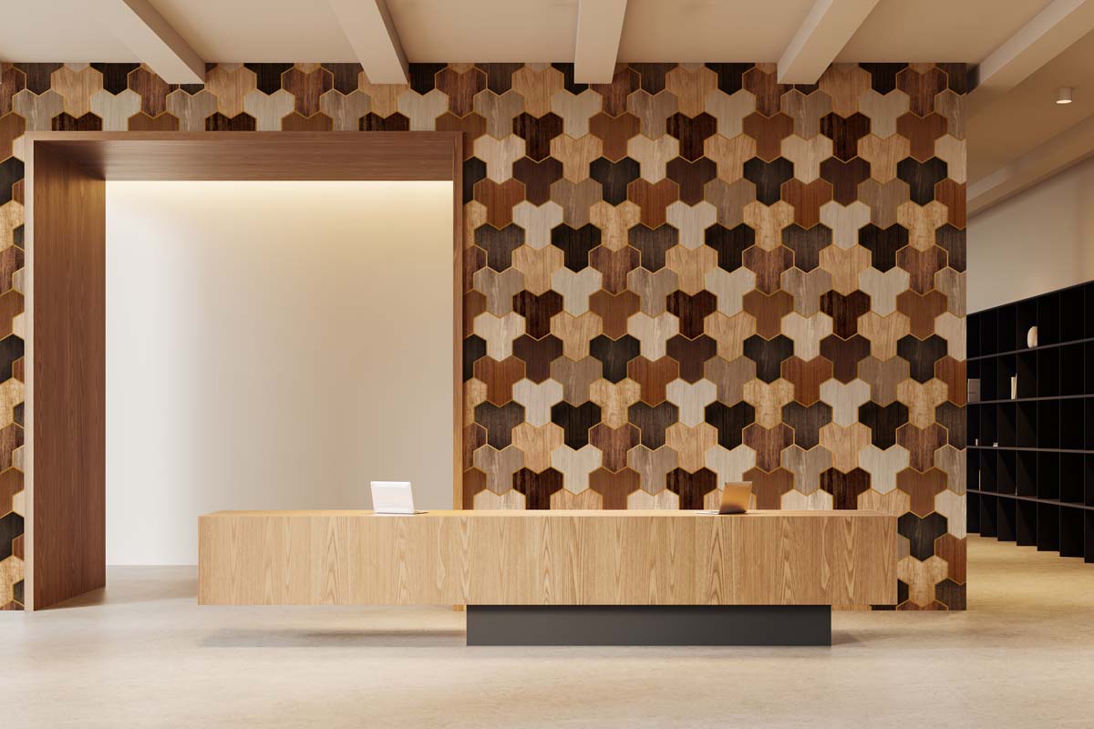 Timbera, Wooden Geometric Wallpaper