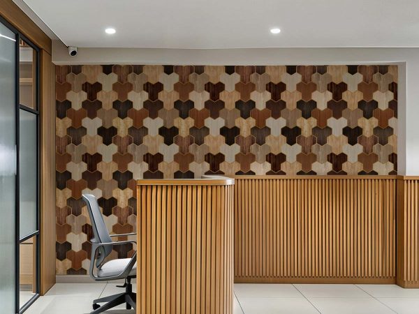 Timbera, Wooden Geometric Wallpaper
