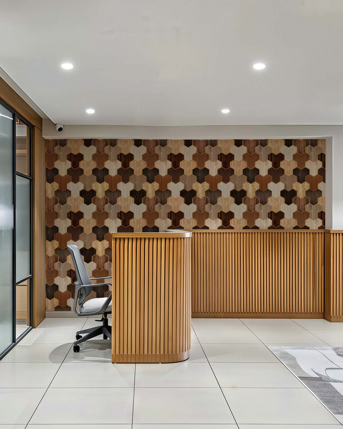 Timbera, Wooden Geometric Wallpaper