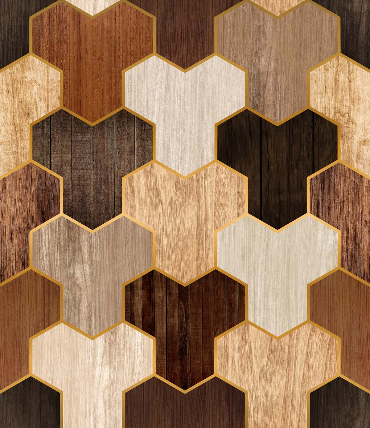 Timbera, Wooden Geometric Wallpaper