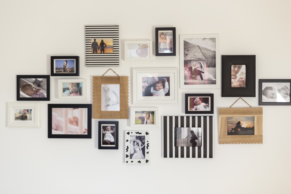 photo frames cluster accent wall