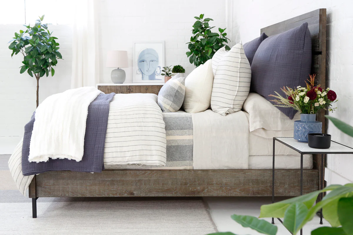 bedding in bedroom