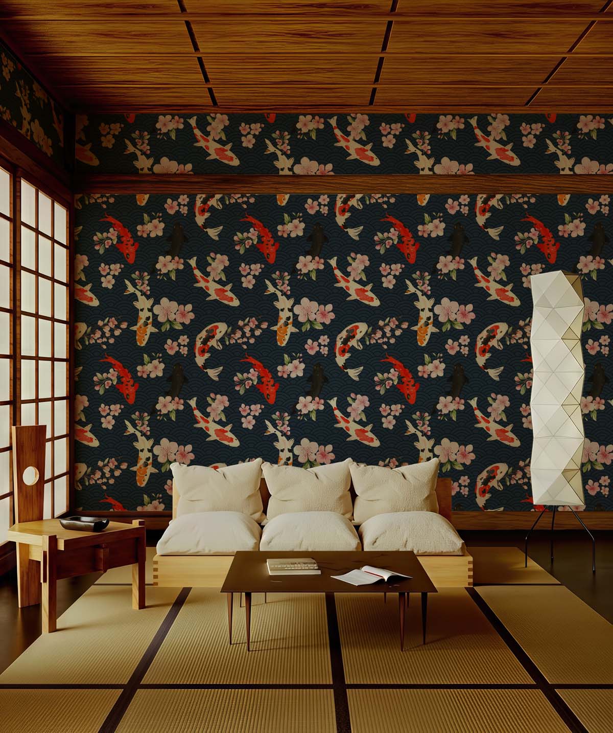 Haruko, Japanese Koi Blossom Wallpaper