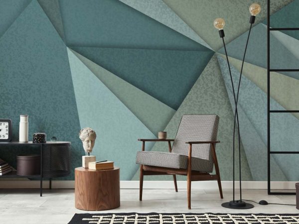 Triscent, Soft-Toned Abstract Geometry Wallpaper