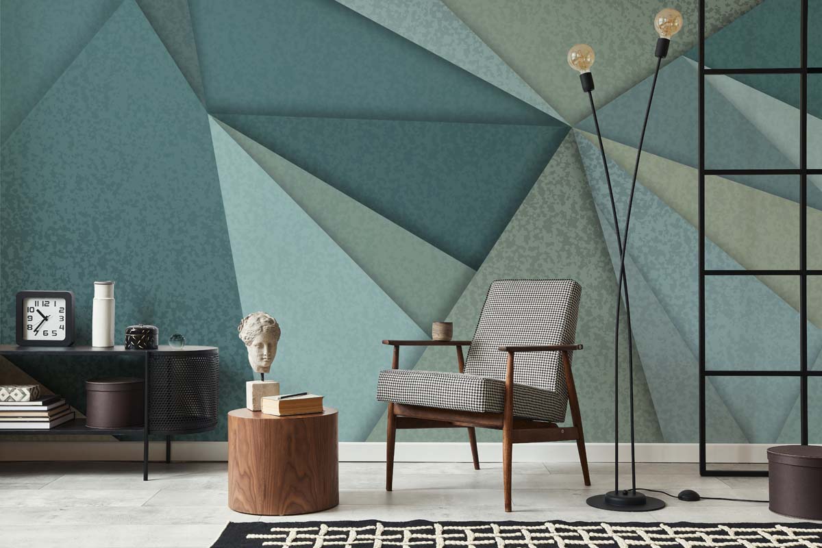 Triscent, Soft-Toned Abstract Geometry Wallpaper