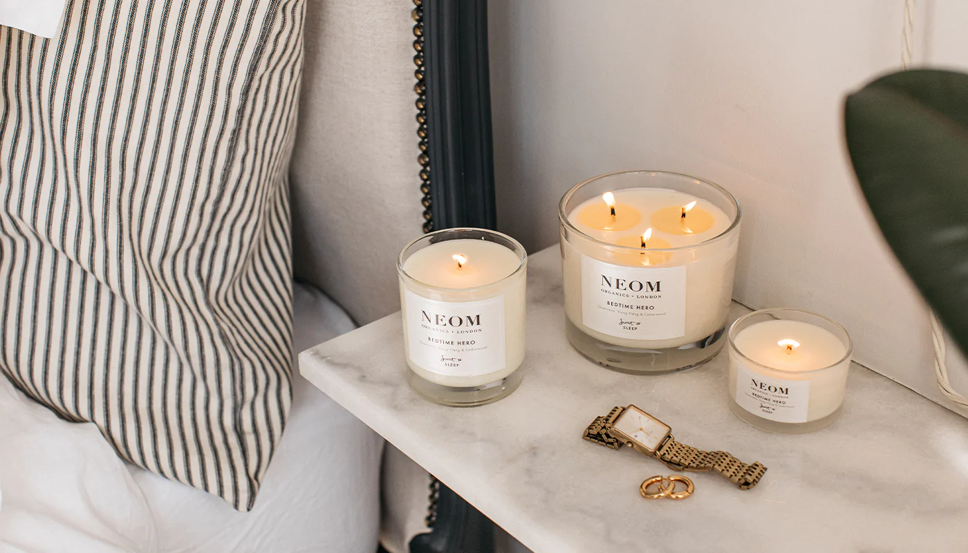scented candles in bedroom