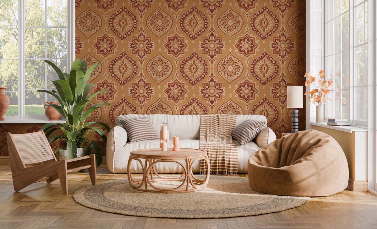 Dreamer, Earthy Desert Bohemian Pattern Wallpaper