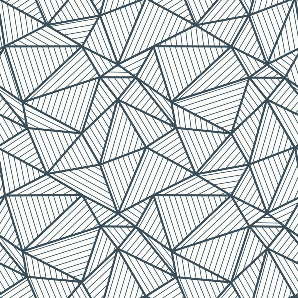 Griselle, Charcoal Grey Minimal Geometric Pattern Wallpaper