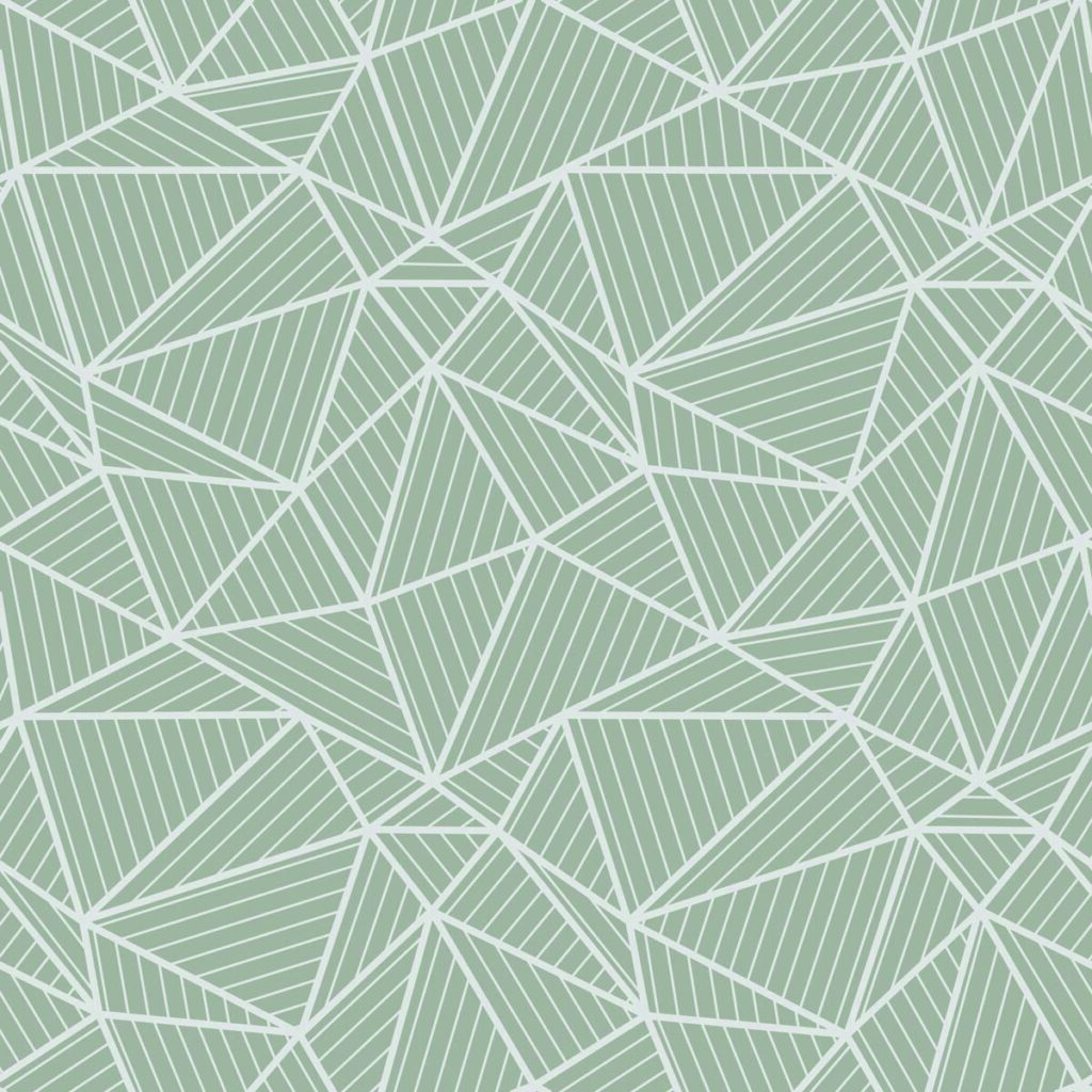 Griselle, Muted Green Minimal Geometric Pattern Wallpaper