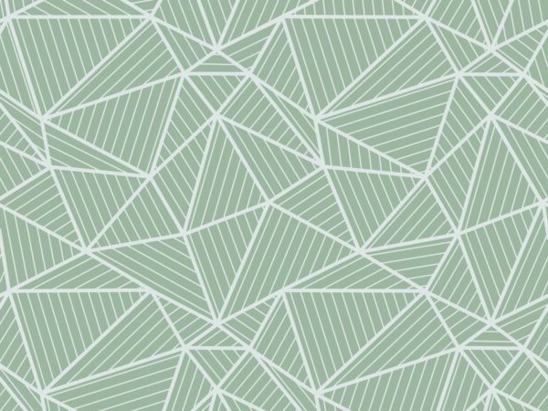 Griselle, Muted Green Minimal Geometric Pattern Wallpaper