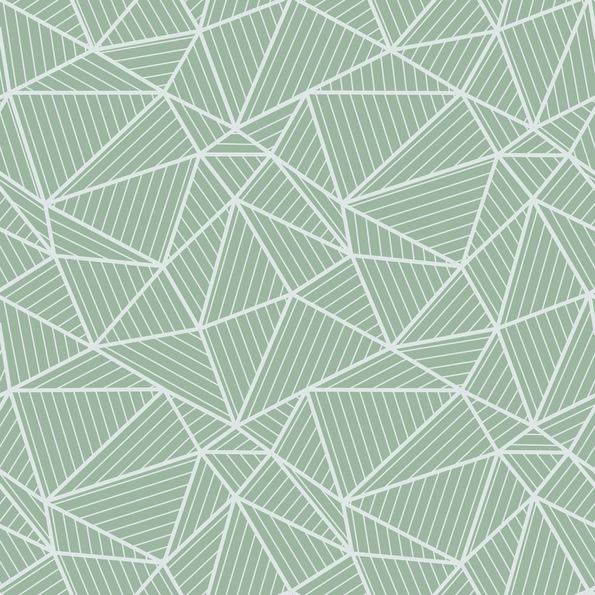 Griselle, Muted Green Minimal Geometric Pattern Wallpaper