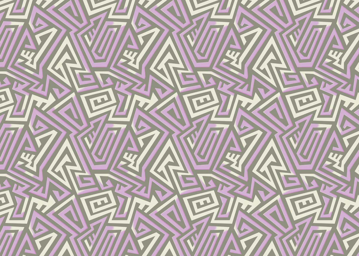 Lavrix, Modern Mauve Line Art Wallpaper