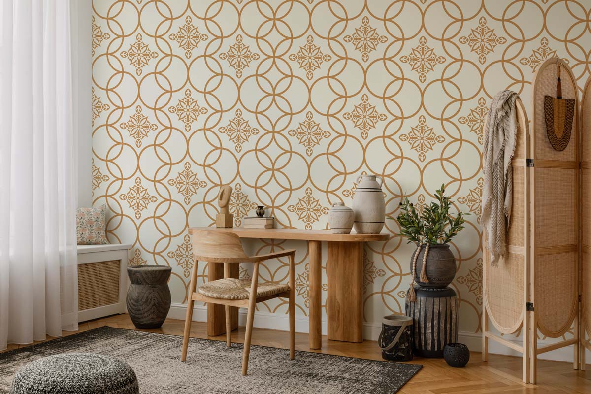 Marquess, Regal Golden Motif Wallpaper