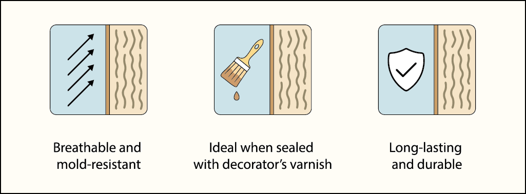 Non-woven-fiberglass-backed wallpaper