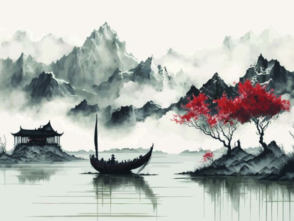 Sakumo, Japandi Whispering Mountains Mural