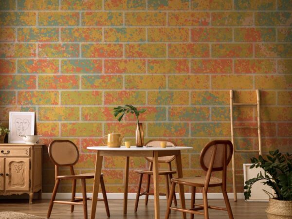 Splashwall, Multicolor Brick Effect Wallpaper