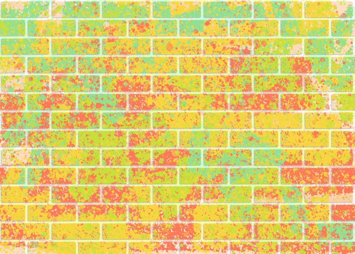 Splashwall, Multicolor Brick Effect Wallpaper