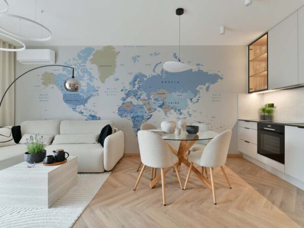 Globiane, Modern Geographic Explorer World Map Wall Mural