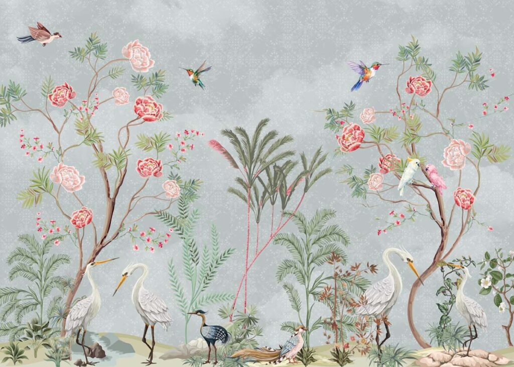 Rosendale, Garden Birds Chinoiserie Mural