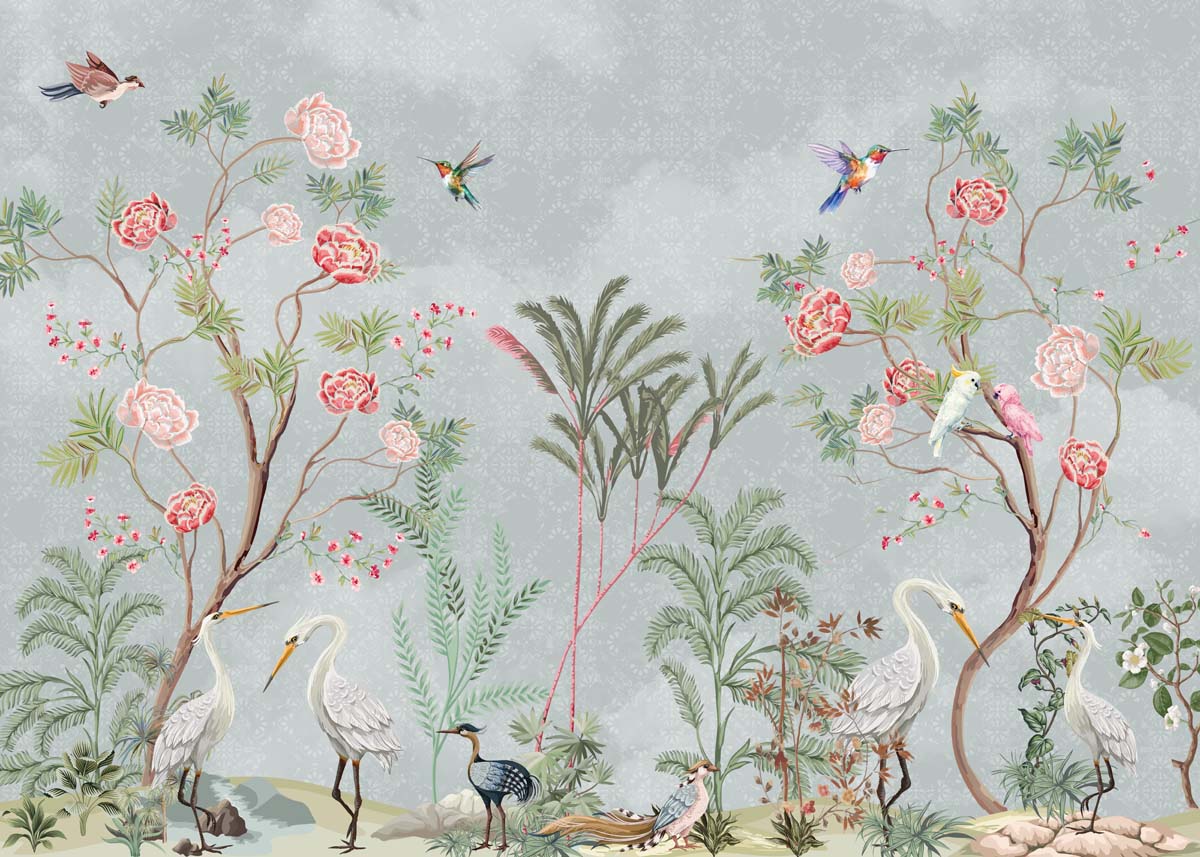 Rosendale, Garden Birds Chinoiserie Mural