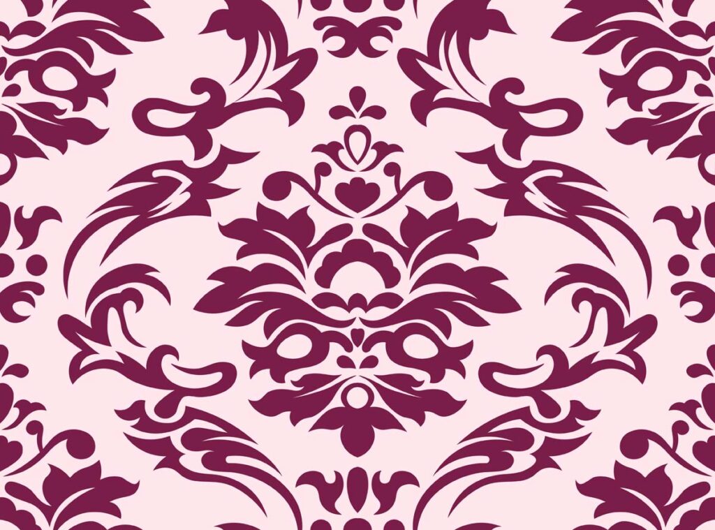 Serin, Deep Vine Damask Elegance Wallpaper