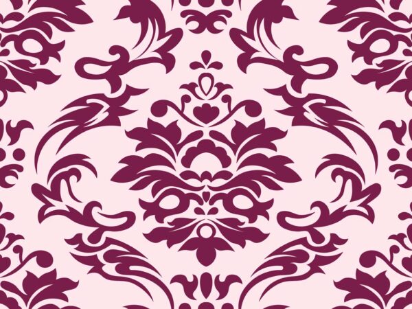 Serin, Deep Vine Damask Elegance Wallpaper