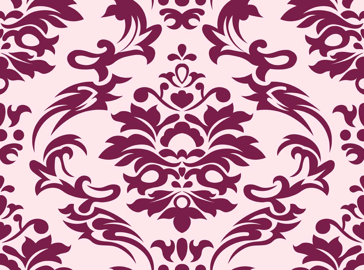 Serin, Deep Vine Damask Elegance Wallpaper