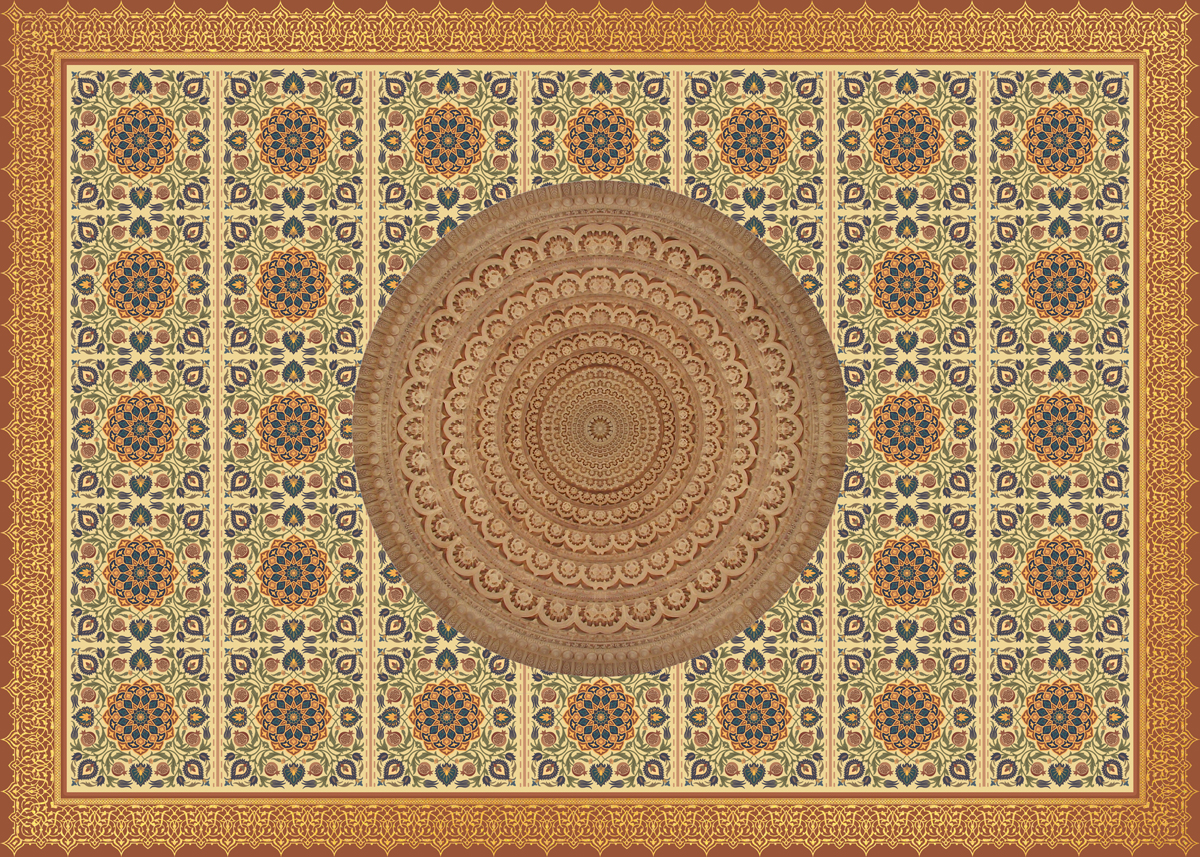 Heritance, Elaborate Traditional Symmetry Ceiling Design Mural