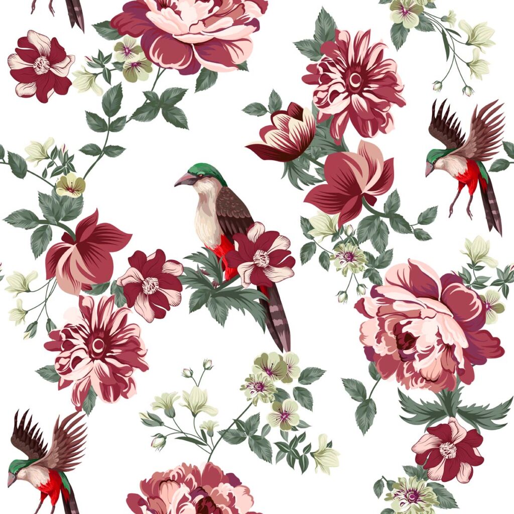 Shuilan, Soft Oriental Flora and Feathered Companions Wallpaper