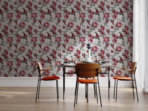 Shuilan, Soft Oriental Flora and Feathered Companions Wallpaper