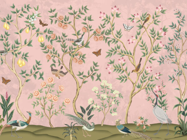 Xianbloom, Chinoiserie Landscape of Blossoms Mural