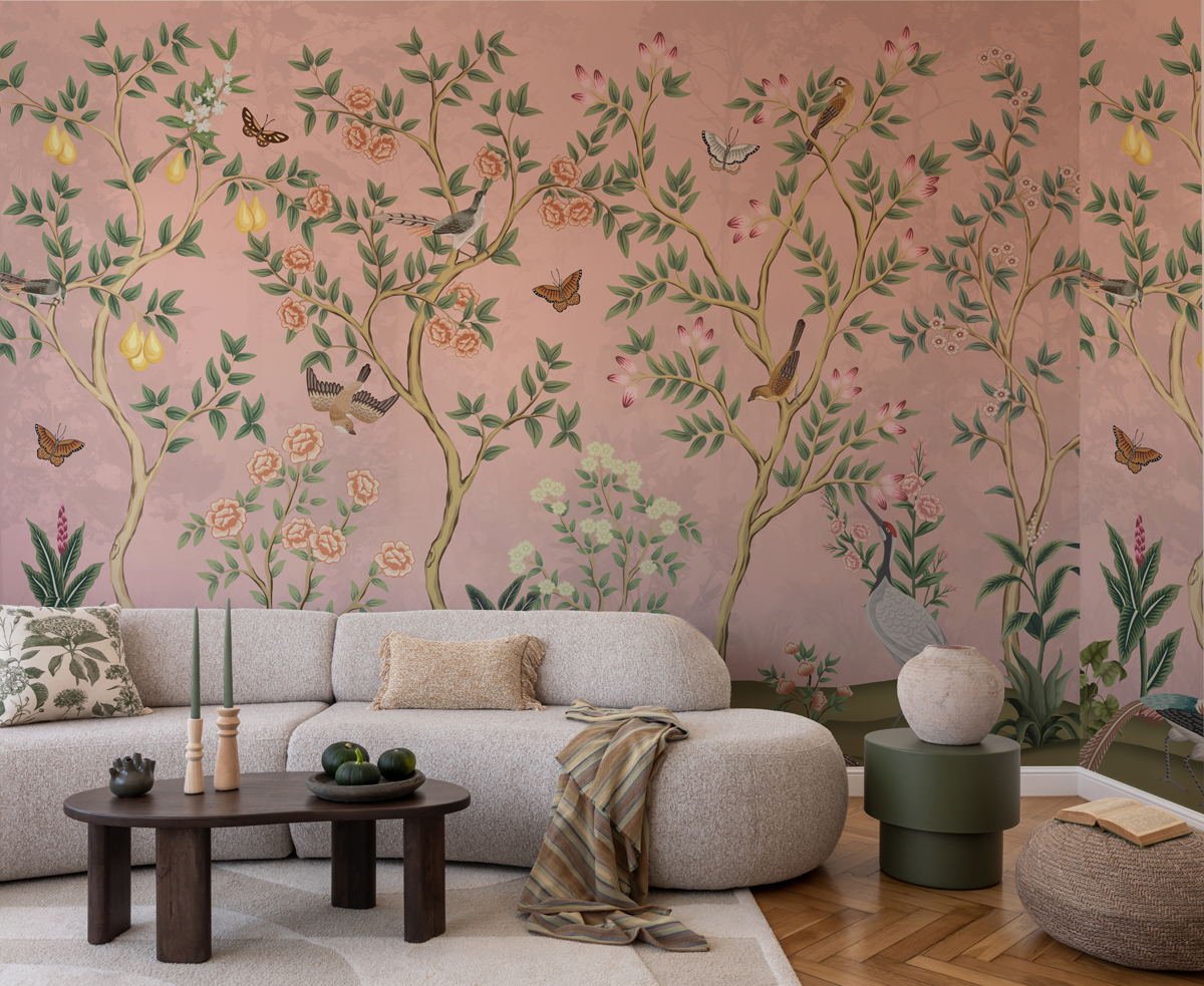 Xianbloom, Chinoiserie Landscape of Blossoms Mural